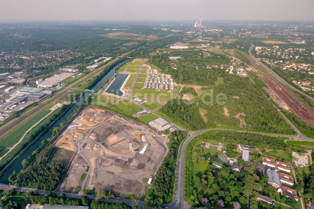 Luftbild Gelsenkirchen - Baustellen zum Neubau- Wohngebiet einer Einfamilienhaus- Siedlung in Gelsenkirchen im Bundesland Nordrhein-Westfalen