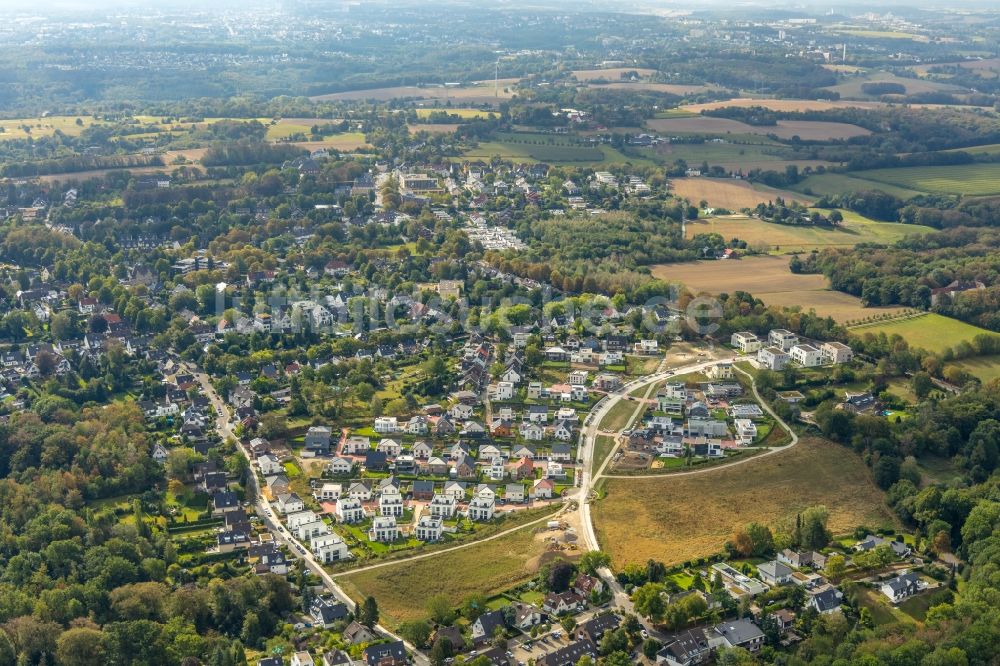 Luftbild Essen - Baustellen zum Neubau- Wohngebiet einer Einfamilienhaus- Siedlung Grüne Harfe am Barkhover Feldweg in Essen im Bundesland Nordrhein-Westfalen - NRW, Deutschland