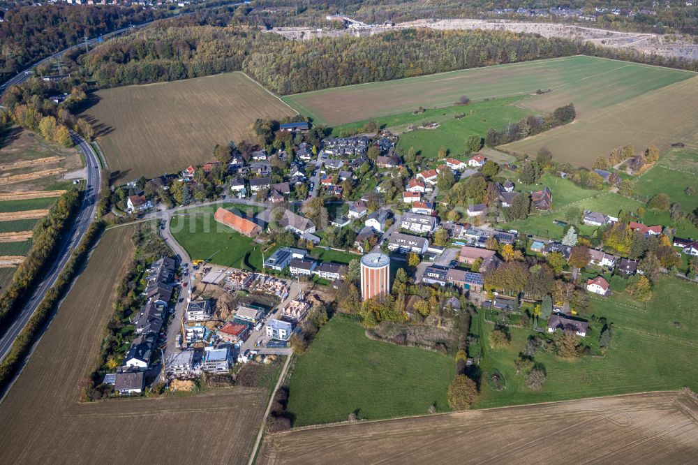 Luftbild Hagen - Baustellen zum Neubau- Wohngebiet einer Einfamilienhaus- Siedlung in Hagen im Bundesland Nordrhein-Westfalen, Deutschland