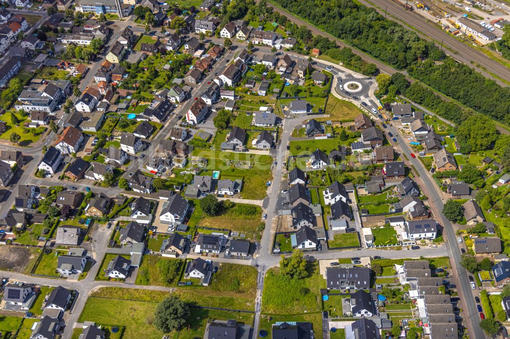 Luftaufnahme Hamm - Baustellen zum Neubau- Wohngebiet einer Einfamilienhaus- Siedlung in Hamm im Bundesland Nordrhein-Westfalen, Deutschland