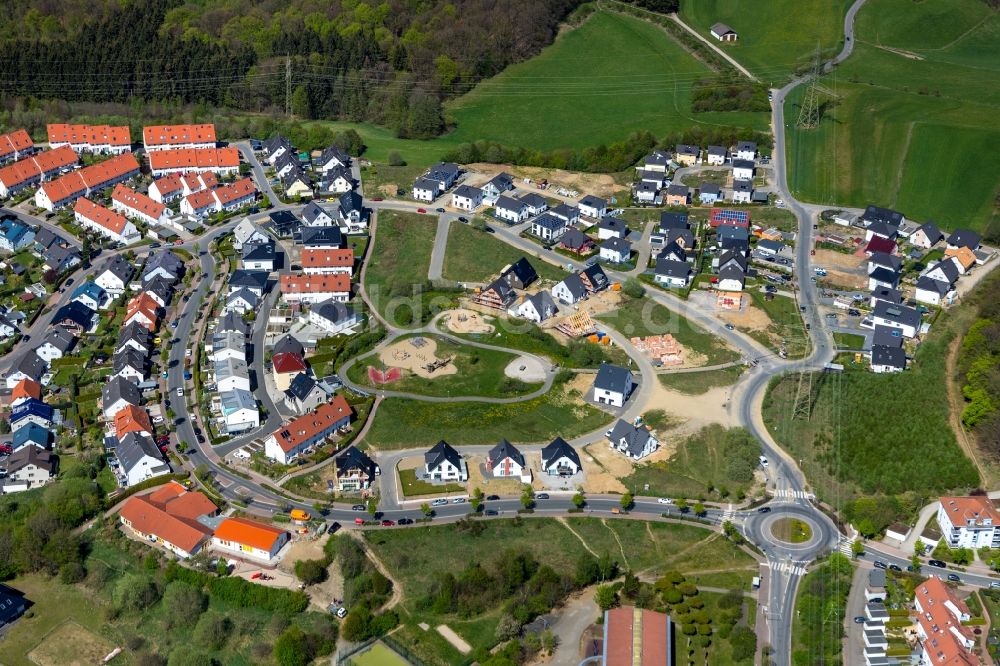 Lüdenscheid von oben - Baustellen zum Neubau- Wohngebiet einer Einfamilienhaus- Siedlung in Lüdenscheid im Bundesland Nordrhein-Westfalen, Deutschland