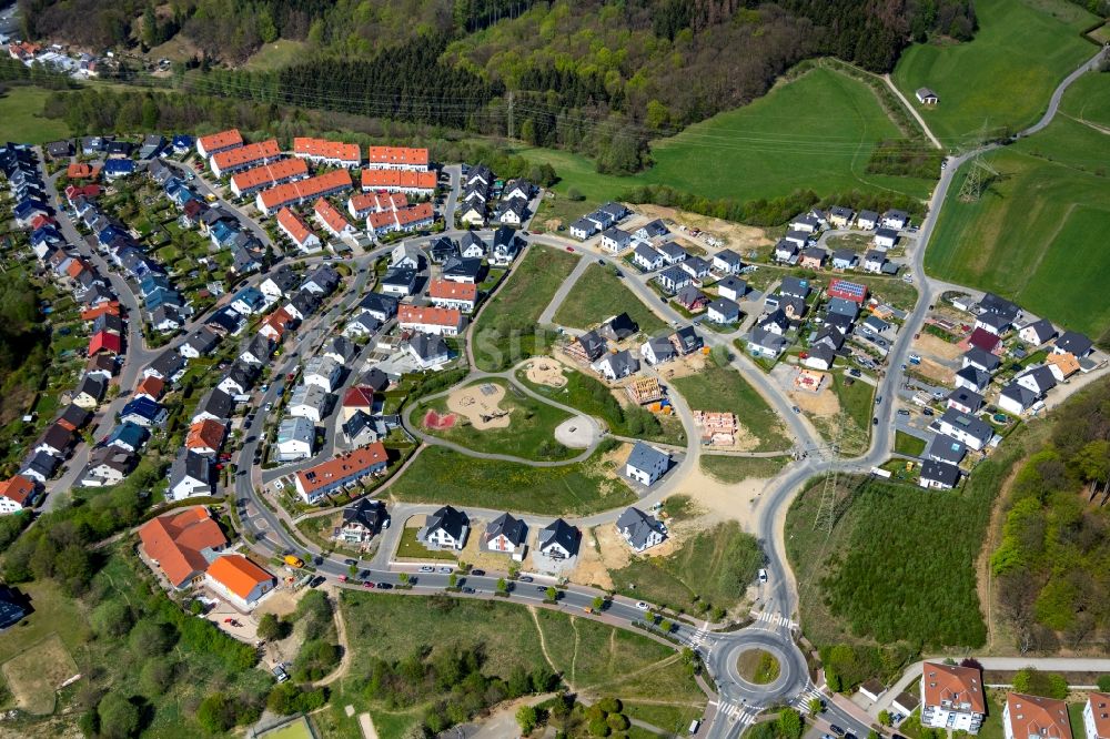 Luftbild Lüdenscheid - Baustellen zum Neubau- Wohngebiet einer Einfamilienhaus- Siedlung in Lüdenscheid im Bundesland Nordrhein-Westfalen, Deutschland