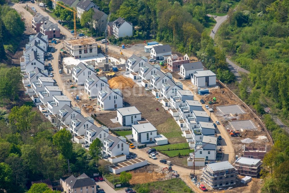 Bochum aus der Vogelperspektive: Baustellen zum Neubau- Wohngebiet einer Einfamilienhaus- Siedlung „ Markscher Bogen “ in Weitmar in Bochum im Bundesland Nordrhein-Westfalen, Deutschland