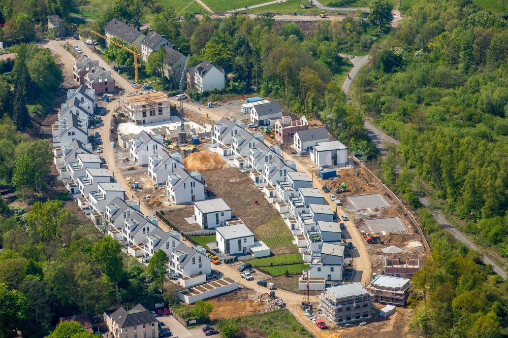 Luftbild Bochum - Baustellen zum Neubau- Wohngebiet einer Einfamilienhaus- Siedlung „ Markscher Bogen “ in Weitmar in Bochum im Bundesland Nordrhein-Westfalen, Deutschland