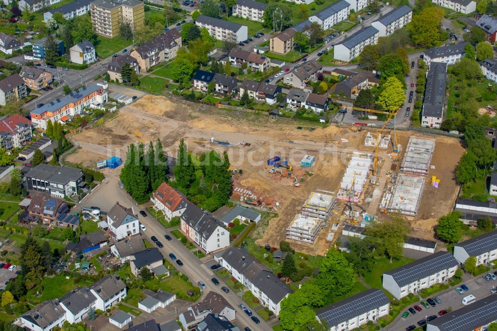 Luftbild Mülheim an der Ruhr - Baustellen zum Neubau- Wohngebiet einer Einfamilienhaus- Siedlung Mühlenfeld Auf der Wegscheid der Wilma Wohnen West Projekte GmbH in Mülheim an der Ruhr im Bundesland Nordrhein-Westfalen