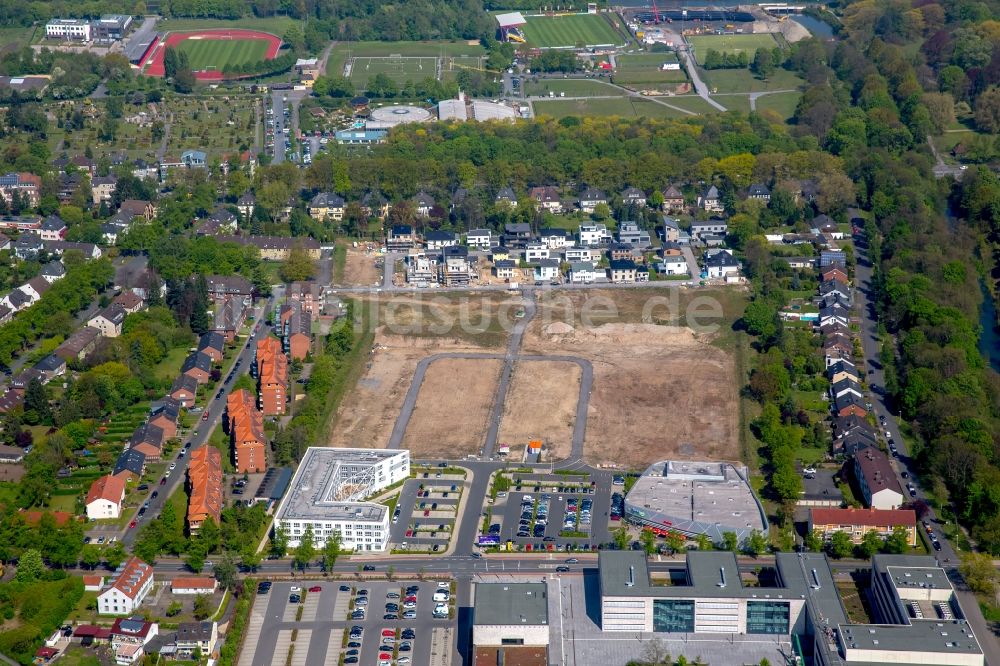 Hamm von oben - Baustellen zum Neubau- Wohngebiet einer Einfamilienhaus- Siedlung Paracelsuspark der Paracelsus GmbH & Co. KG in Hamm im Bundesland Nordrhein-Westfalen