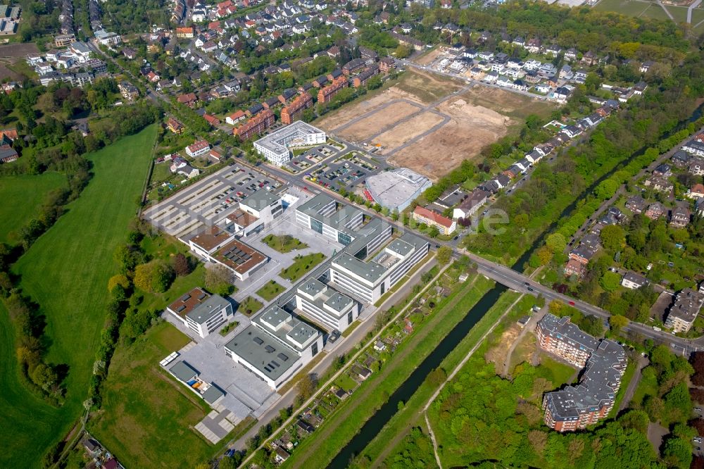 Hamm aus der Vogelperspektive: Baustellen zum Neubau- Wohngebiet einer Einfamilienhaus- Siedlung Paracelsuspark der Paracelsus GmbH & Co. KG in Hamm im Bundesland Nordrhein-Westfalen