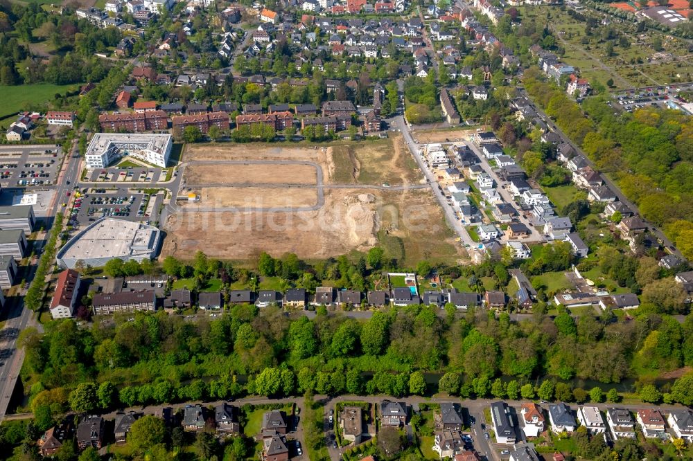 Hamm von oben - Baustellen zum Neubau- Wohngebiet einer Einfamilienhaus- Siedlung Paracelsuspark der Paracelsus GmbH & Co. KG in Hamm im Bundesland Nordrhein-Westfalen