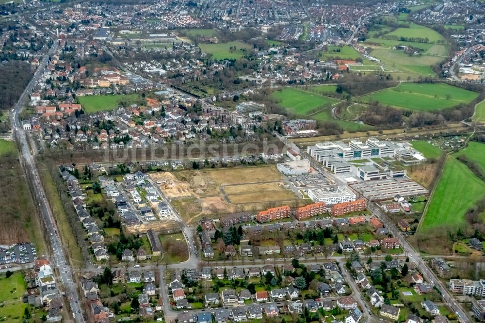 Luftbild Hamm - Baustellen zum Neubau- Wohngebiet einer Einfamilienhaus- Siedlung Paracelsuspark der Paracelsus GmbH & Co. KG in Hamm im Bundesland Nordrhein-Westfalen