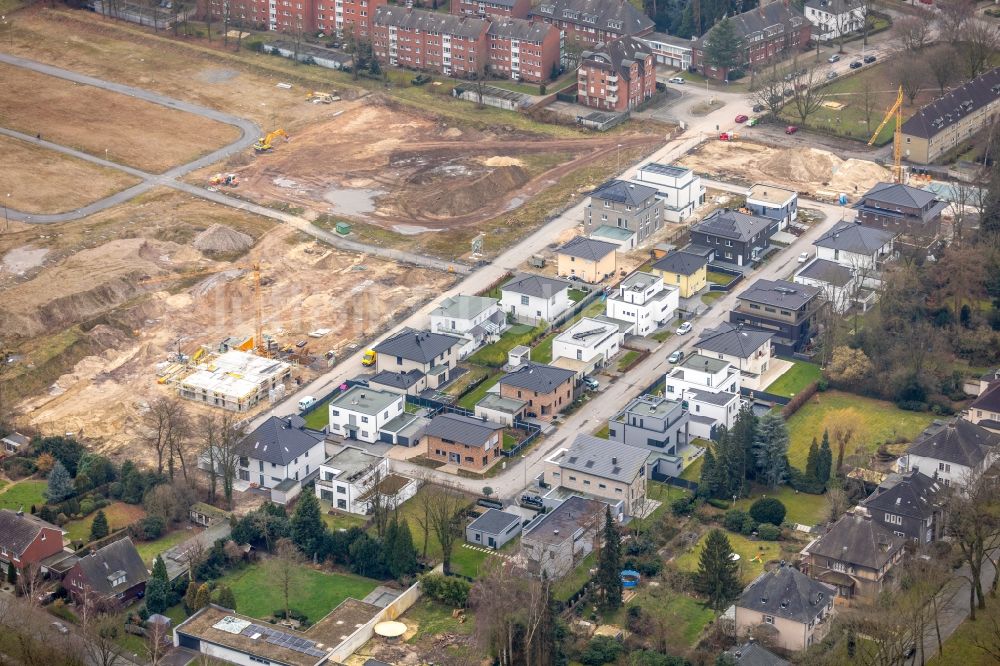 Hamm aus der Vogelperspektive: Baustellen zum Neubau- Wohngebiet einer Einfamilienhaus- Siedlung Paracelsuspark der Paracelsus GmbH & Co. KG in Hamm im Bundesland Nordrhein-Westfalen