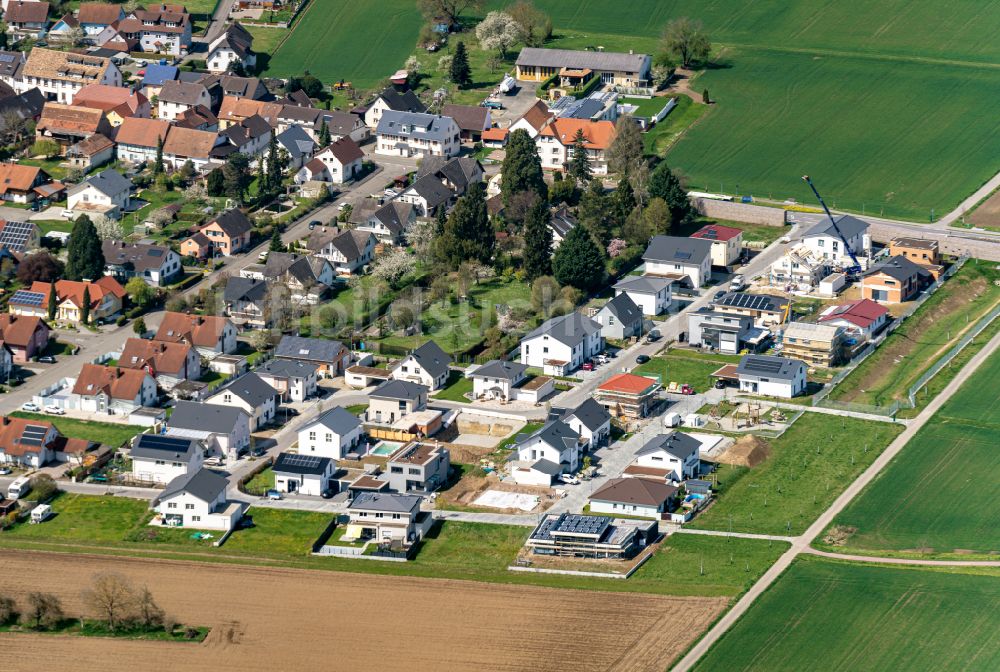 Luftbild Orschweier - Baustellen zum Neubau- Wohngebiet einer Einfamilienhaus- Siedlung am Schwalbenweg Wiesenstraße in Orschweier im Bundesland Baden-Württemberg, Deutschland