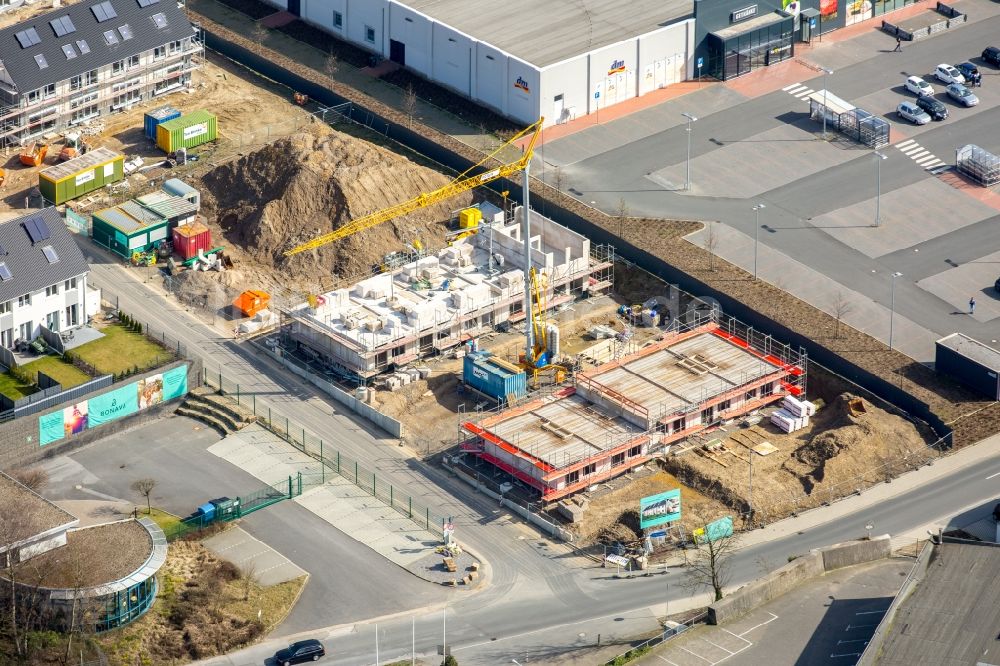 Velbert von oben - Baustellen zum Neubau- Wohngebiet einer Einfamilienhaus- Siedlung Sontumer Straße - Winkelstraße - Hixholzer Weg in Velbert im Bundesland Nordrhein-Westfalen