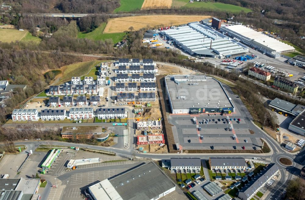 Luftbild Velbert - Baustellen zum Neubau- Wohngebiet einer Einfamilienhaus- Siedlung Sontumer Straße - Winkelstraße - Hixholzer Weg in Velbert im Bundesland Nordrhein-Westfalen