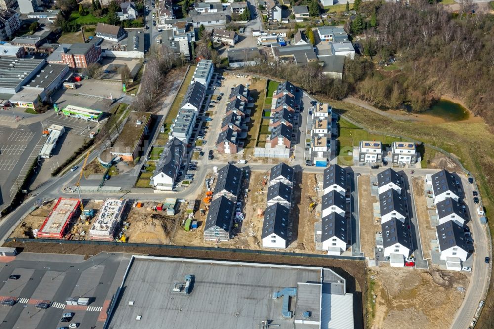 Velbert aus der Vogelperspektive: Baustellen zum Neubau- Wohngebiet einer Einfamilienhaus- Siedlung Sontumer Straße - Winkelstraße - Hixholzer Weg in Velbert im Bundesland Nordrhein-Westfalen