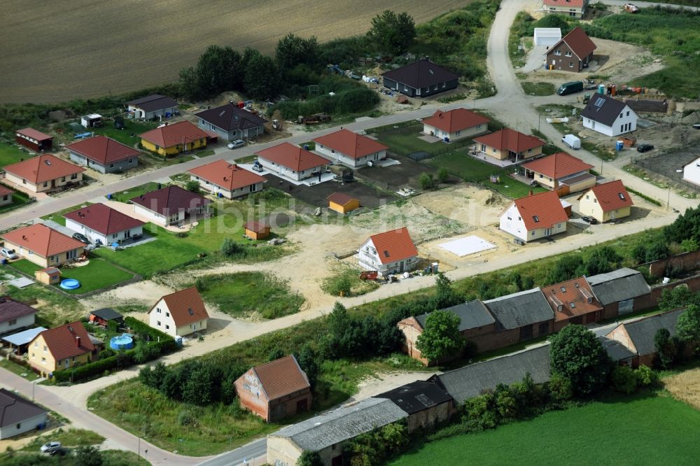 Luftbild Altlandsberg - Baustellen zum Neubau- Wohngebiet einer Einfamilienhaus- Siedlung an der Strausberger Straße - Zur Holzseefe in Altlandsberg im Bundesland Brandenburg