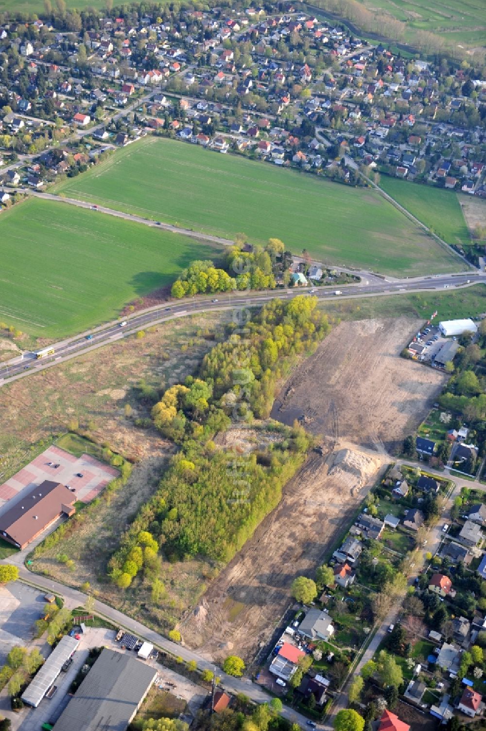 Luftbild Berlin - Baustellen zum Neubau- Wohngebiet einer Einfamilienhaus- Siedlung an der Treseburger Straße in Berlin, Deutschland