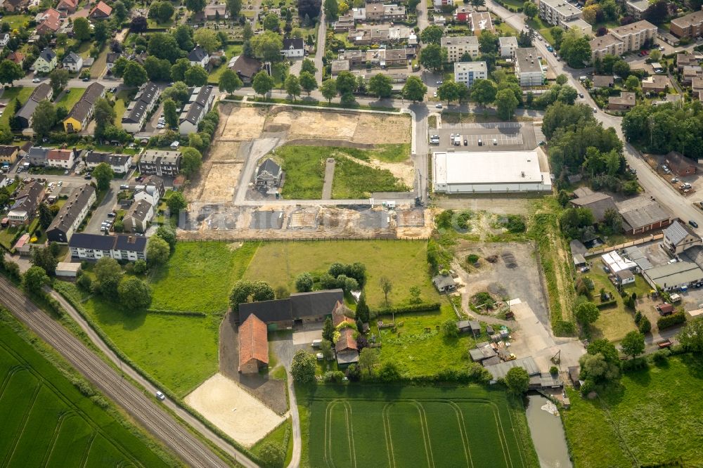 Luftbild Hamm - Baustellen zum Neubau- Wohngebiet einer Einfamilienhaus- Siedlung an der Weetfelder Straße in Hamm im Bundesland Nordrhein-Westfalen, Deutschland