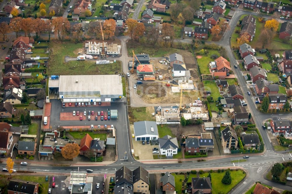 Werne aus der Vogelperspektive: Baustellen zum Neubau- Wohngebiet einer Einfamilienhaus- Siedlung an der Werner Straße im Ortsteil Stockum in Werne im Bundesland Nordrhein-Westfalen