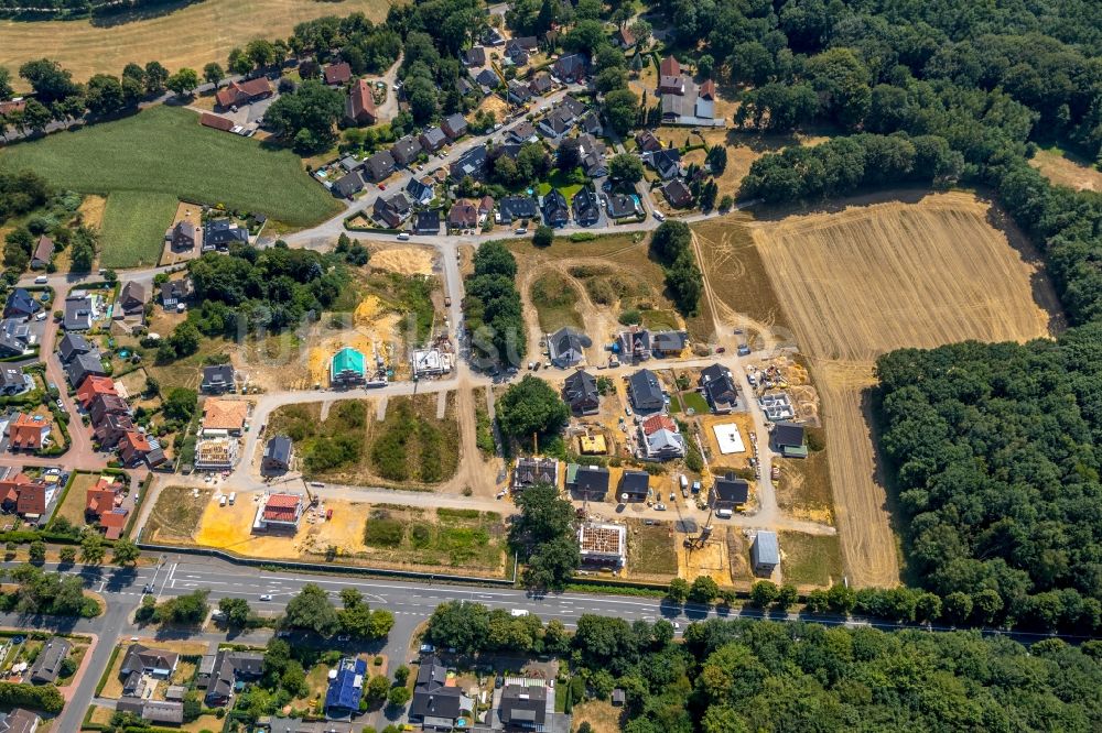 Luftbild Haltern am See - Baustellen zum Neubau- Wohngebiet einer Einfamilienhaus- Siedlung an der Weseler Straße in Haltern am See im Bundesland Nordrhein-Westfalen, Deutschland