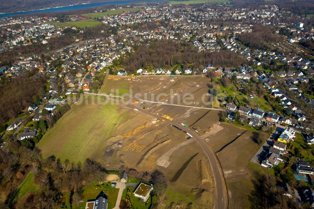 Luftaufnahme Heidhausen - Baustellen zum Neubau- Wohngebiet Grüne Harfe in Heidhausen im Bundesland Nordrhein-Westfalen