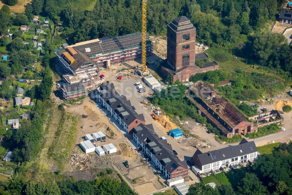 Luftaufnahme Oberhausen - Baustellen zum Neubau- Wohngebiet Münzstraße - Zum Dörnbusch auf dem Gelände des ehemaligen Schachtes IV der Zeche Osterfeld in Oberhausen im Bundesland Nordrhein-Westfalen