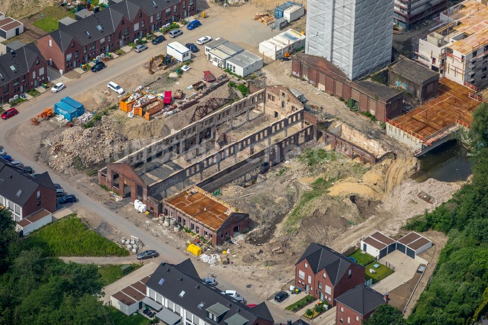 Oberhausen von oben - Baustellen zum Neubau- Wohngebiet Münzstraße - Zum Dörnbusch auf dem Gelände des ehemaligen Schachtes IV der Zeche Osterfeld in Oberhausen im Bundesland Nordrhein-Westfalen