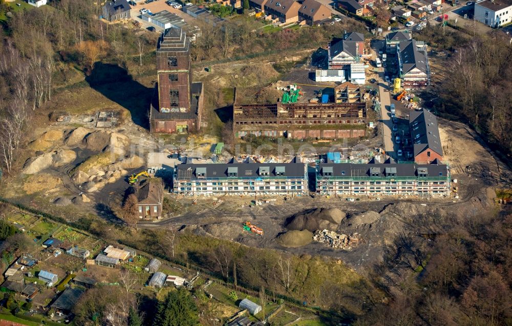 Oberhausen von oben - Baustellen zum Neubau- Wohngebiet Münzstraße/Zum Dörnbusch auf dem Gelände des ehemaligen Schachtes IV der Zeche Osterfeld in Oberhausen im Bundesland Nordrhein-Westfalen