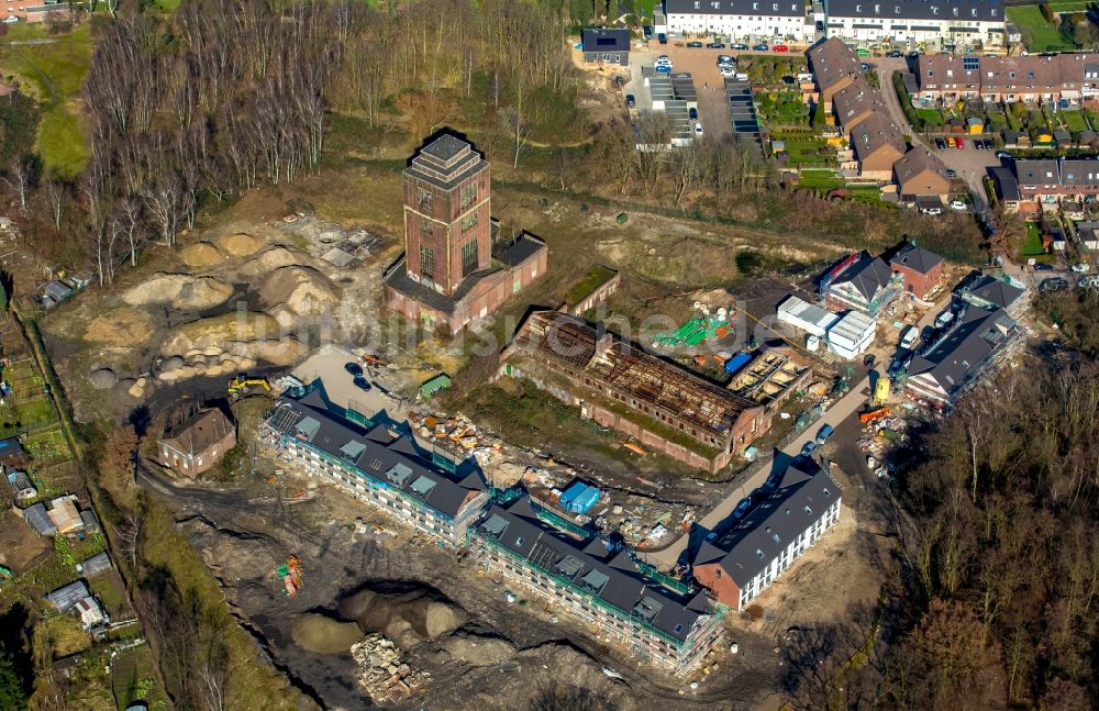 Luftbild Oberhausen - Baustellen zum Neubau- Wohngebiet Münzstraße/Zum Dörnbusch auf dem Gelände des ehemaligen Schachtes IV der Zeche Osterfeld in Oberhausen im Bundesland Nordrhein-Westfalen