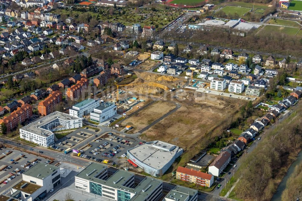 Hamm von oben - Baustellen zum Neubau- Wohngebiet Paracelsuspark in Hamm im Bundesland Nordrhein-Westfalen