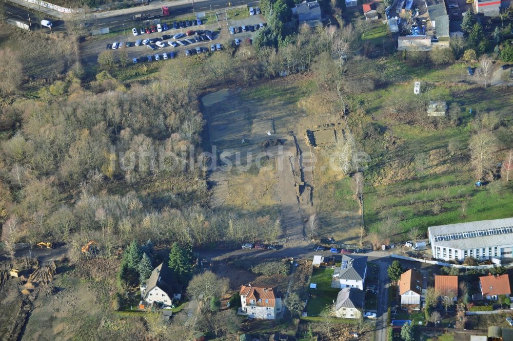 Luftaufnahme Berlin Mahlsdorf - Baustellen zur Einfamilienhausneubau Siedlung in Berlin Mahlsdorf