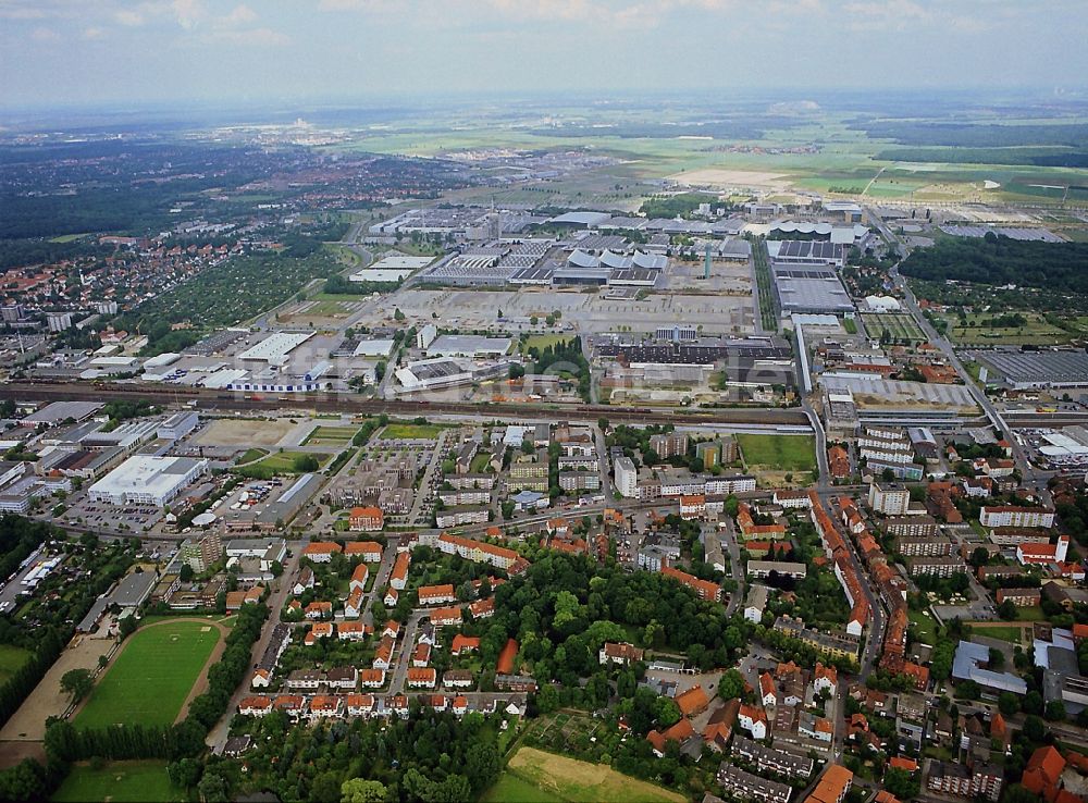 Hannover aus der Vogelperspektive: Baustellen zur Errichtung des Austellungsgeländes zur Weltausstellung Expo 2000 auf dem heutigen Messegelände Hannover im Bundesland Niedersachsen