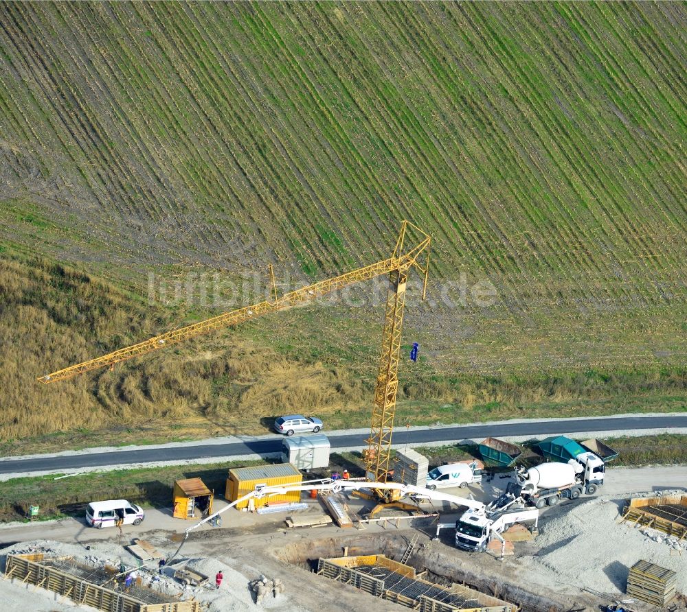 Luftbild Steinhagen - Baustellen zur Erweiterung der Bundesautobahn A33 in Steinhagen in Nordrhein-Westfalen