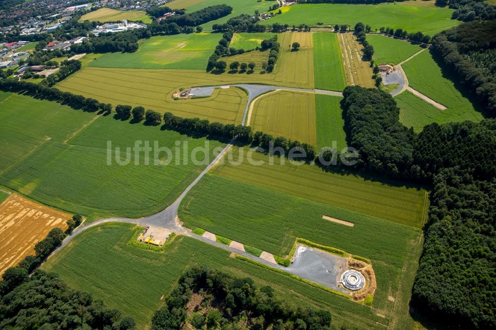 Haltern am See von oben - Baustellen zur Windrad- Montage in Haltern am See im Bundesland Nordrhein-Westfalen