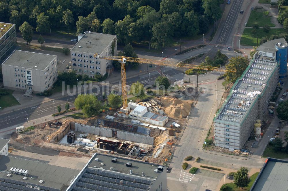 Luftaufnahme Magdeburg - Baustellenneubau Laborgebäude für Verfahrens- und Systemtechnik Magdeburg