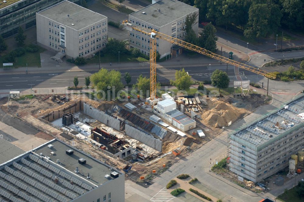 Magdeburg aus der Vogelperspektive: Baustellenneubau Laborgebäude für Verfahrens- und Systemtechnik Magdeburg