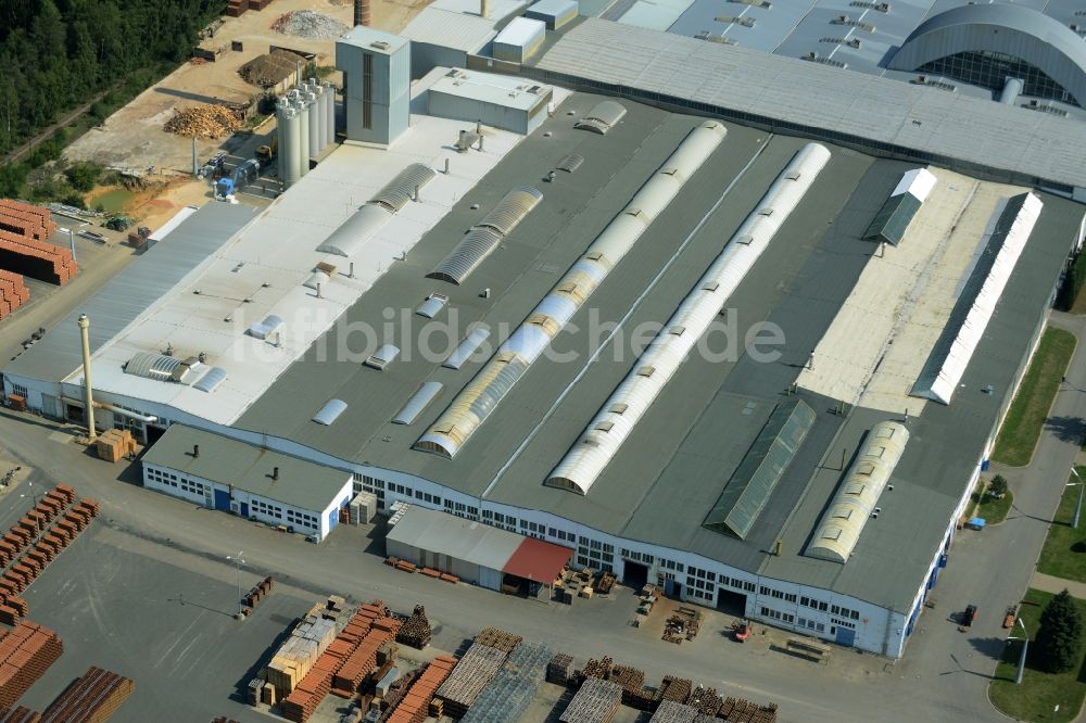 Luftbild Bad Schmiedeberg - Baustoffhandel und Logistikzentrum Steinzeug Abwassersysteme GmbH in Bad Schmiedeberg im Bundesland Sachsen-Anhalt