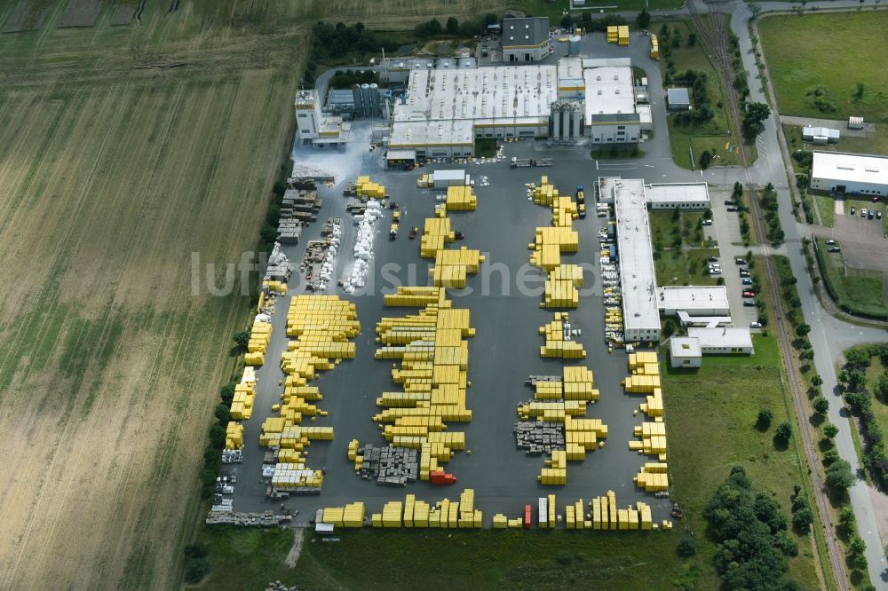 Brück aus der Vogelperspektive: Baustoffhandel und Logistikzentrum Xella: Technologie- und Forschungszentrum am Gregor-von-Brück-Ring in Brück im Bundesland Brandenburg, Deutschland