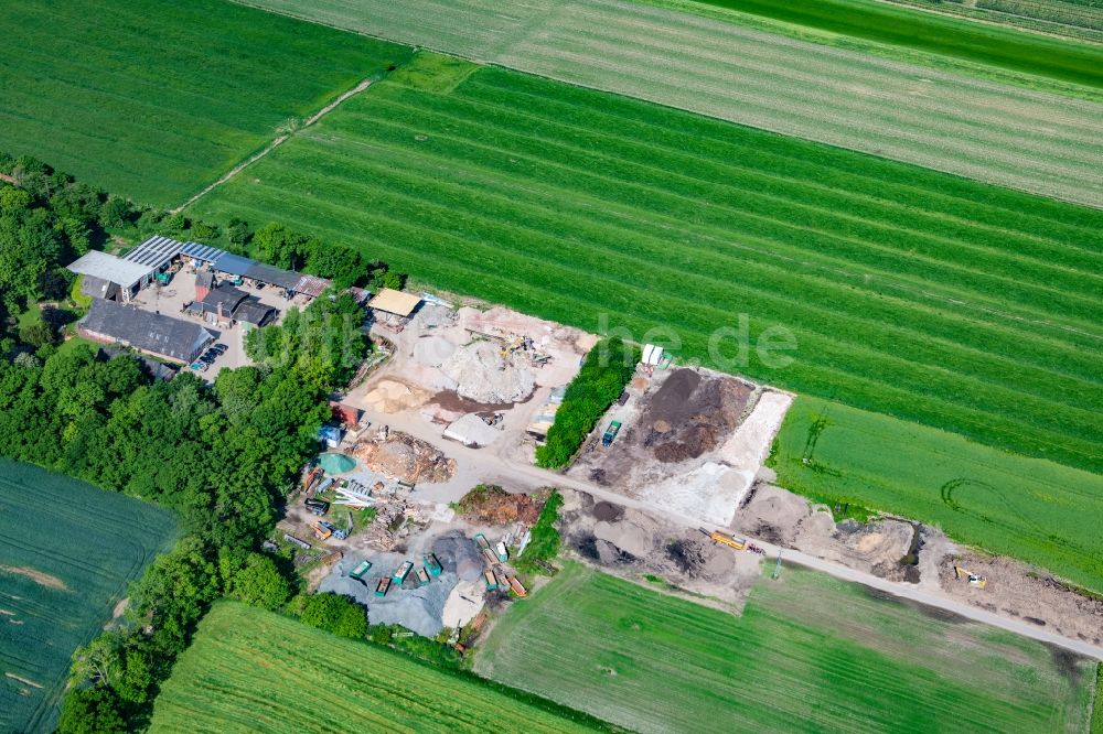 Luftaufnahme Drochtersen - Baustoffhandel in Ritsch in Drochtersen im Bundesland Niedersachsen, Deutschland