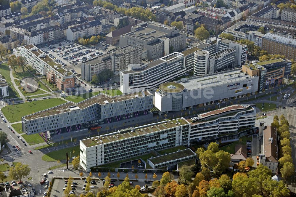 Karlsruhe von oben - Bauten an der Ludwig-Erhard-Allee Karlsruhe