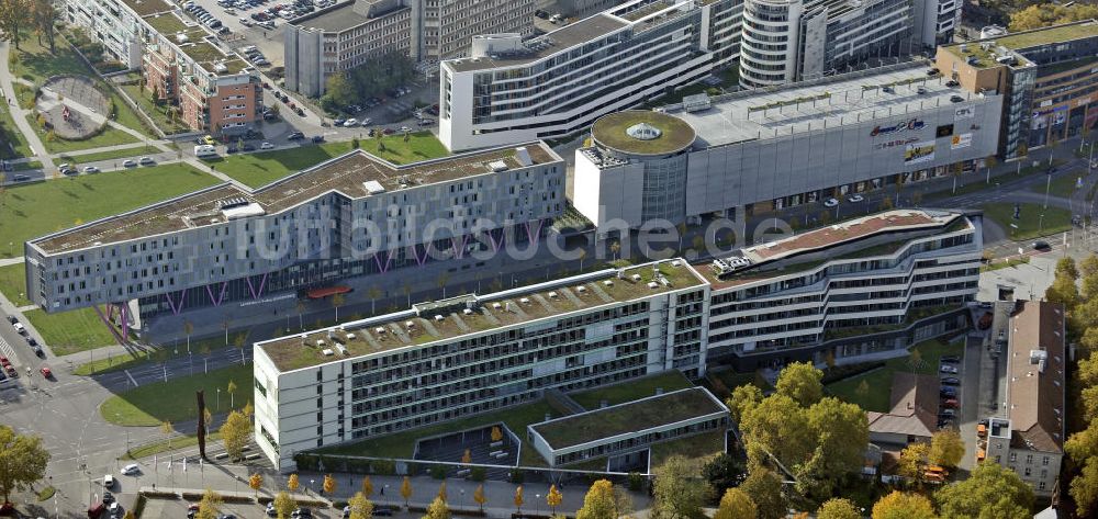 Karlsruhe aus der Vogelperspektive: Bauten an der Ludwig-Erhard-Allee Karlsruhe