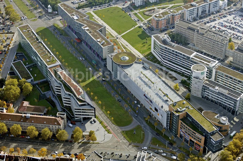 Luftaufnahme Karlsruhe - Bauten an der Ludwig-Erhard-Allee Karlsruhe