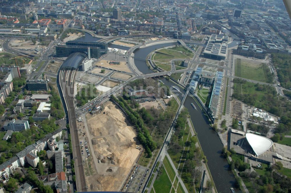 Luftbild Berlin - Bauvorbereitungen für den Neubau des Bundesministeriums des Innern / Innenministerium