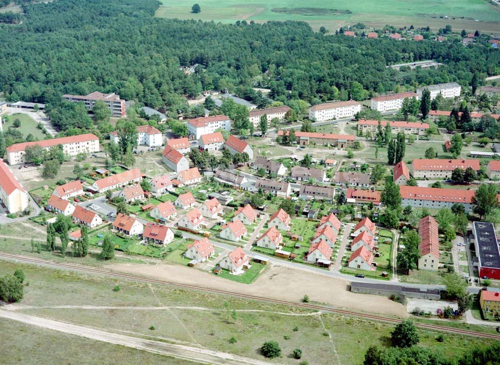 Luftaufnahme Fürstenwalde / Brandenburg - Bauvorhaben der NCC-SIAB Bau GmbH am Ring der Freundschaft in Fürstenwalde / Brandenburg.