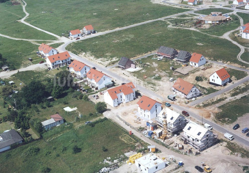 Woltersdorf / Brandenburg von oben - Bauvorhaben der NCC-SIAB Bau GmbH in Woltersdorf / Brandenburg.