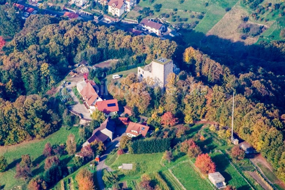 Luftaufnahme Lauf - Bauwerk des Aussichtsturm in Lauf im Bundesland Baden-Württemberg, Deutschland