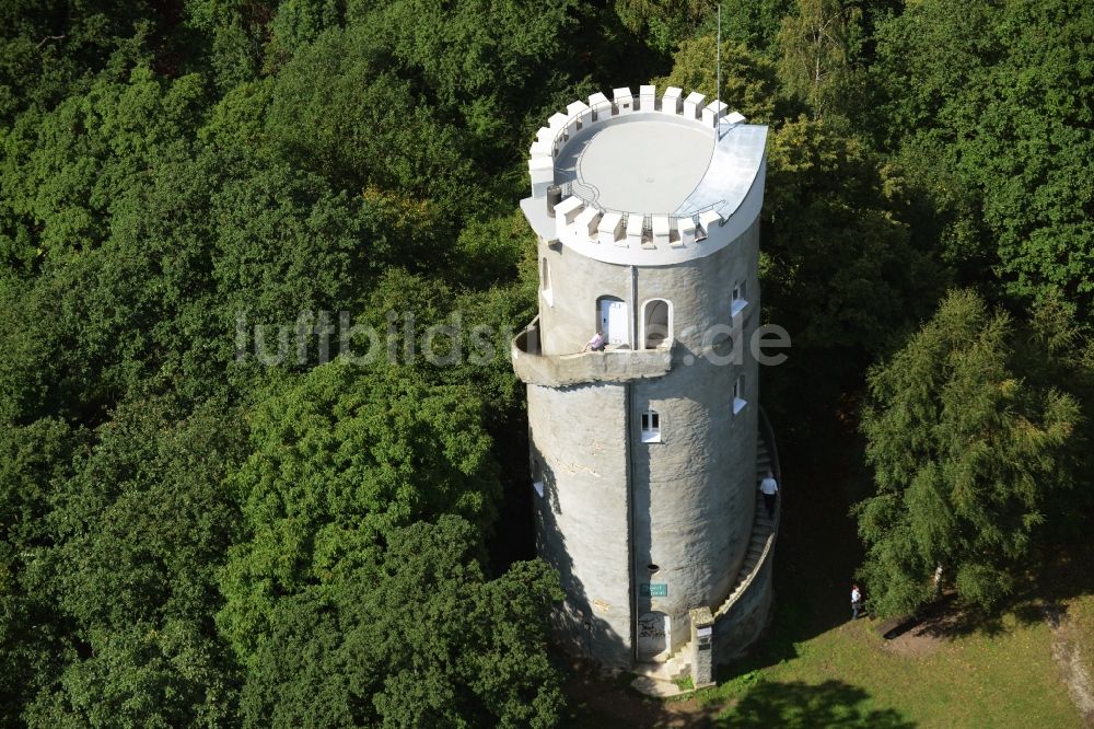 Luftbild Collm - Bauwerk des Aussichtsturmes Albertturm in Collm im Bundesland Sachsen