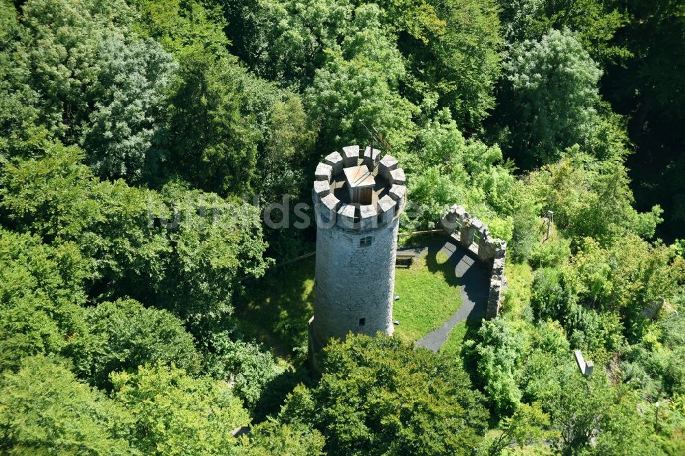 Marsberg aus der Vogelperspektive: Bauwerk des Aussichtsturmes Bilsteinturm in Marsberg im Bundesland Nordrhein-Westfalen, Deutschland