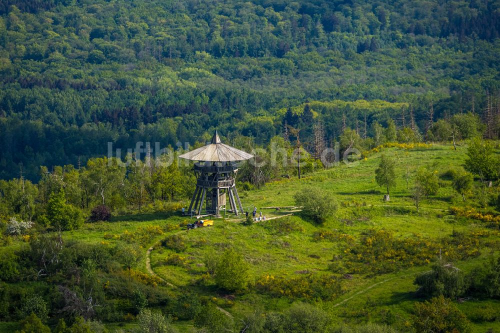 Luftbild Steinheim - Bauwerk des Aussichtsturmes Eggeturm in Steinheim im Bundesland Nordrhein-Westfalen, Deutschland