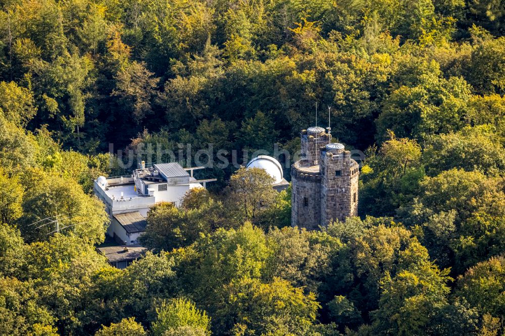 Luftbild Hagen - Bauwerk des Aussichtsturmes Eugen-Richter-Turm in Hagen im Bundesland Nordrhein-Westfalen, Deutschland