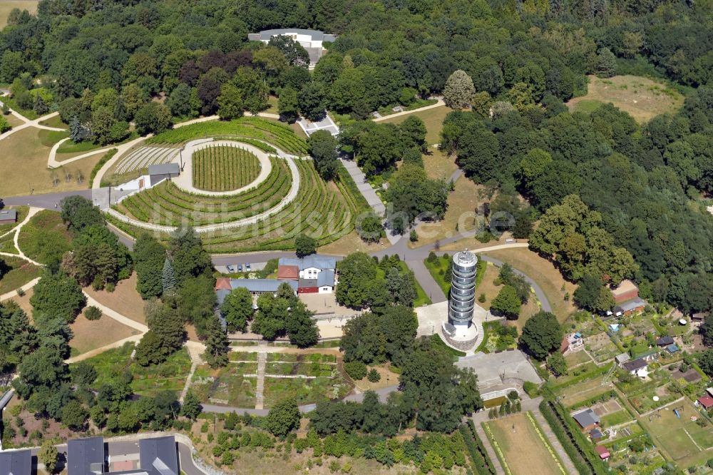 Luftbild Brandenburg an der Havel - Bauwerk des Aussichtsturmes Friedenswarte in Brandenburg an der Havel im Bundesland Brandenburg